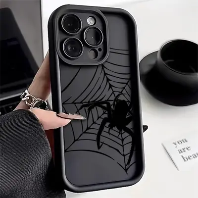 Spider Web Pattern Phone Case, 1 Count Full Coverage Camera Protect Shockproof Cases Cover Phone Cases, Drop Protection Phon...