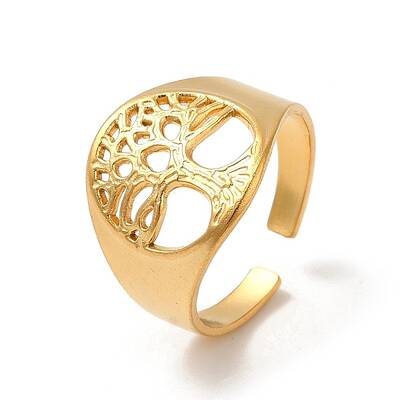 304 Stainless Steel Open Cuff Rings for Women