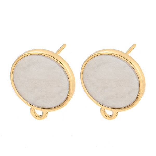 Flat Round/Heart Alloy Stud Earrings Finding