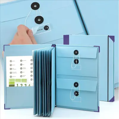 File Folder, 1 Count Envelope-closure Cover Design Portable Foldable File Folder, Pastel Color File Storage Folder, Office St...