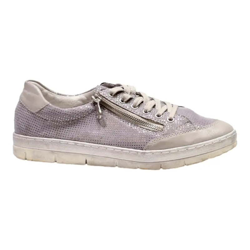 RIEKER Sneaker Trainers Silver Leather Mens UK 8