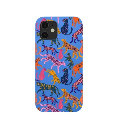 Electric Blue Jungle Cat iPhone 12/ iPhone 12 Pro Case