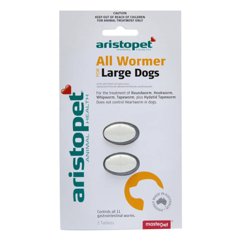 Aristopet Allwormers For Large Dogs 20 Kgs (44lbs) 2 Tablets