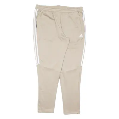 ADIDAS Mens Track Pants Beige Tapered XL W35 L30