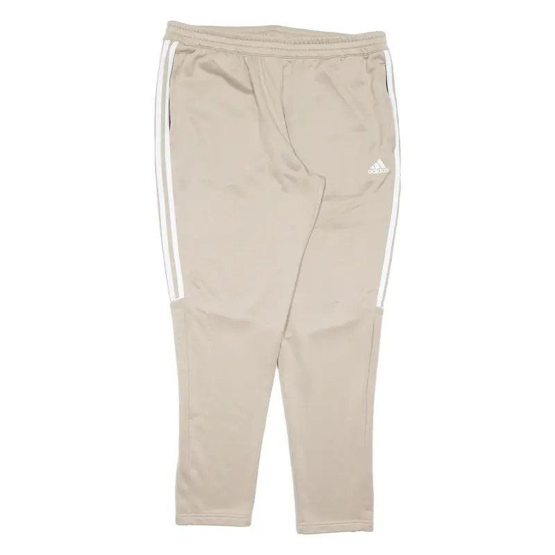 ADIDAS Mens Track Pants Beige Tapered XL W35 L30
