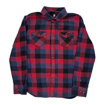 Element Checked Flannel Shirt - Medium Red Cotton