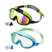 2 Pack Swim Goggles for Kids Ages 3-15 Anti-Fog Anti-UV Wide Vision Waterproof No Leak Swimming Goggles for Boys and Girls Ou...