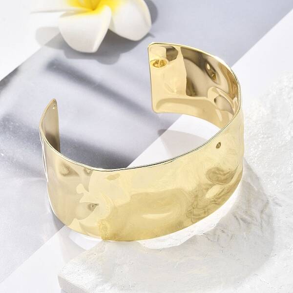 Hammered Brass Cuff Open Bangles