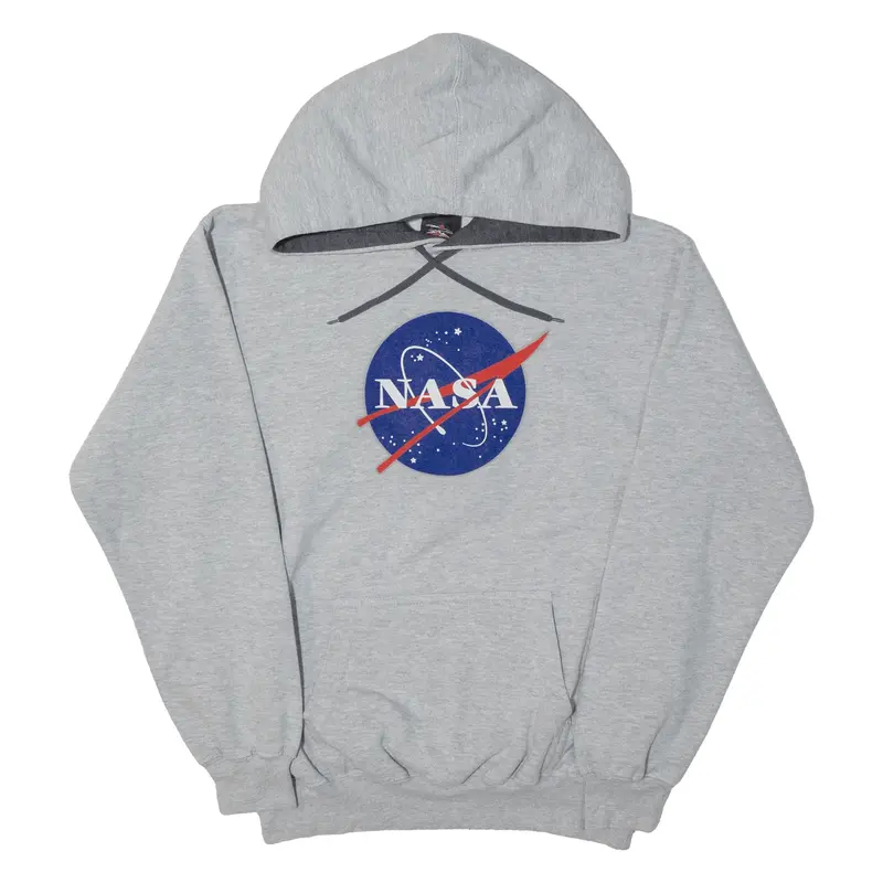 PRAIRIE MOUNTAIN Nasa Mens Grey Hoodie S