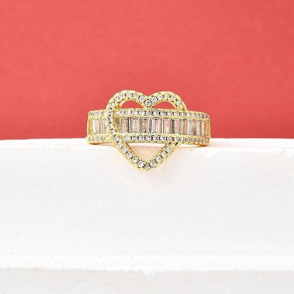 Brass Micro Pave Cubic Zirconia Cuff Rings for Women