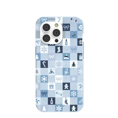 Powder Blue Winter Quilt iPhone 14 Pro Case