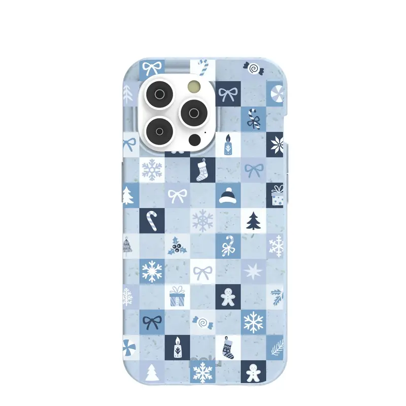 Powder Blue Winter Quilt iPhone 14 Pro Case