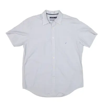 NAUTICA Shirt Blue Check Short Sleeve Mens L