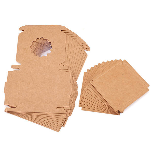 Square Kraft Paper Jewelry Storage Boxes