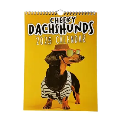 Dachshunds Pattern Wall Calendar, 1 Count 2025 Calendar, Creative Animal Pattern Calendar, Humorous Gift Idea for Pet Lovers