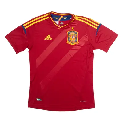 ADIDAS 2012 Spain Home Boys Football Shirt Jersey Red V-Neck 13-14Y