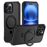 Magnetic Phone Case with Ring Stand, 1 Count Shockproof Phone Protective Cover, Mobile Phone Accessories Compatible with iPh...