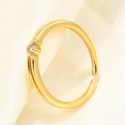 Brass Micro Pave Cubic Zirconia Cuff Rings for Women