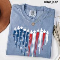 Comfort Colors Patriotic Jet Heart T Shirt, USA Graphic Tee, Independence Day Shirt, 4th of July Tee, American Pride Top, Red...