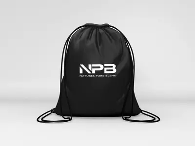 NPB Black Gym String Bag Adjustable Durable