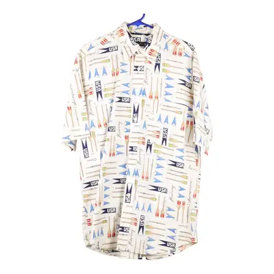 Nautica Patterned Shirt - Medium White Cotton | Size: medium