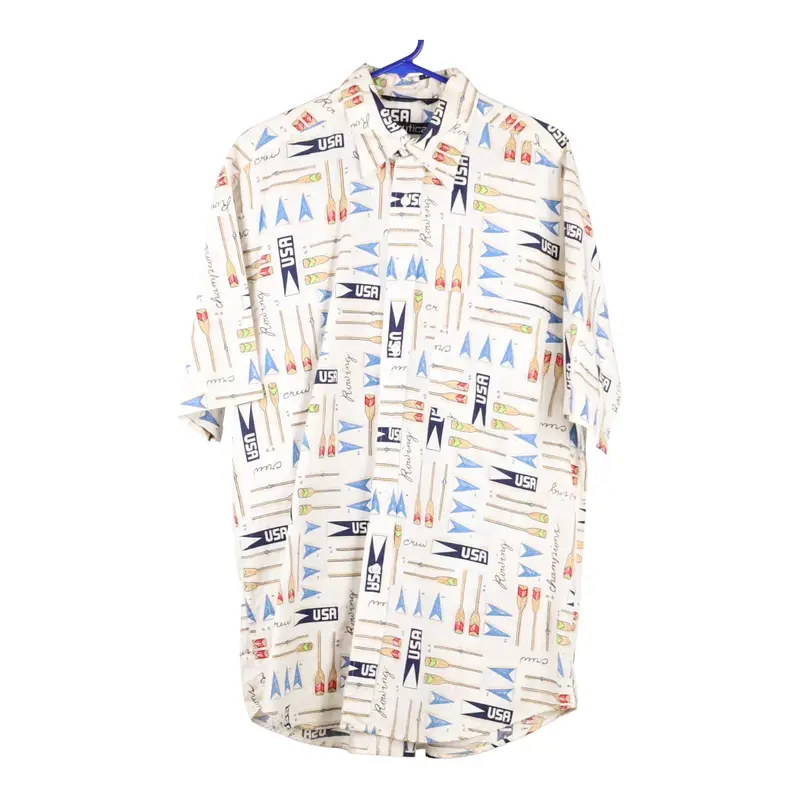 Nautica Patterned Shirt - Medium White Cotton | Size: medium
