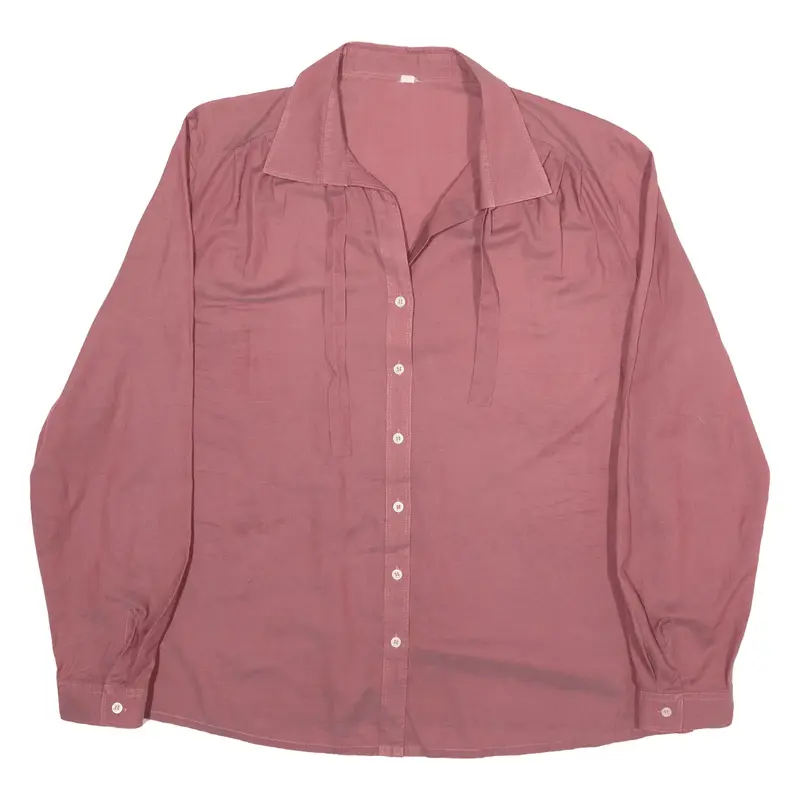 Plain Shirt Red Long Sleeve Womens L