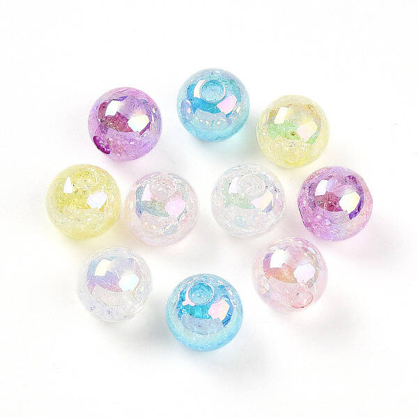 Transparent Crackle Acrylic Beads