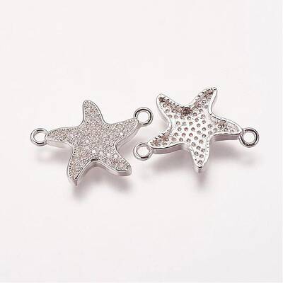 Brass Micro Pave Cubic Zirconia Links