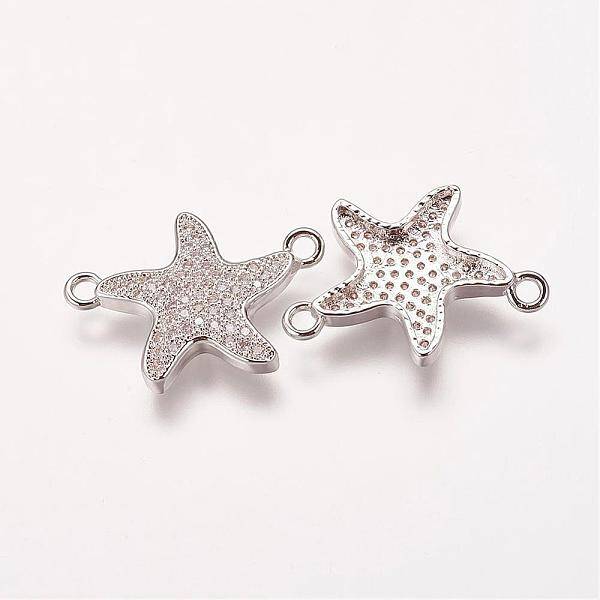 Brass Micro Pave Cubic Zirconia Links