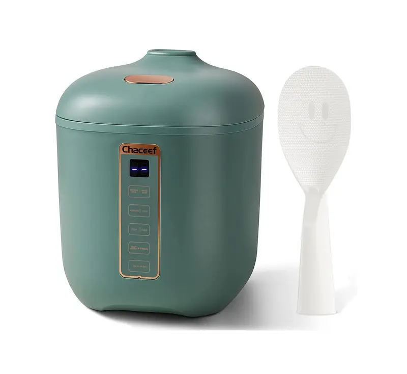 CHACEEF Mini Rice Cooker 2-Cups Uncooked by Dezin, 1.2L Portable Non-Stick, Smart Control Multifunction Small Travel Cooker w...