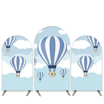 Aperturee Hotballoons Theme White Cloud Blue Sky Arch Backdrop Kit | Custom Chiara Arched Covers | Custom Arched Wall Covers ...