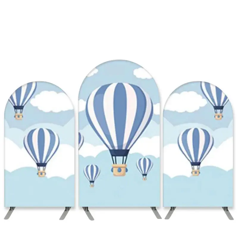 Aperturee Hotballoons Theme White Cloud Blue Sky Arch Backdrop Kit | Custom Chiara Arched Covers | Custom Arched Wall Covers ...