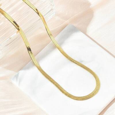 Brass Flat Snake Chain Necklaces