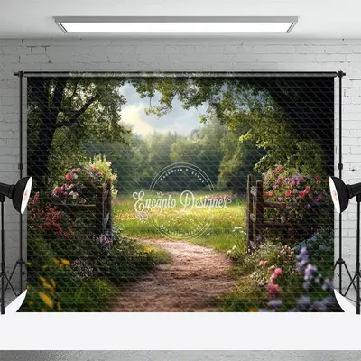 Aperturee Green Plant Floral Garden Fence Natural Backdrop, 3X2FT(1MX0.6M), 14 USD, spring backdrops, ENHD1J87-M