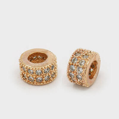 Brass Cubic Zirconia Beads
