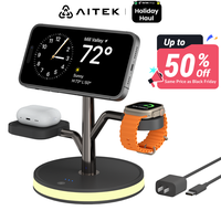 Wireless Charger with Light, Aitek iPhone Charger, Multifunctional 4-in-1 Wireless Charger Stand, Magnetic Mag safe Electroni...