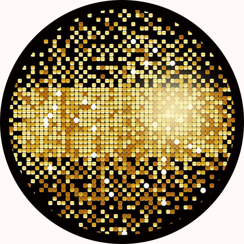 Aperturee Gold Black Glitter Round Backdrops For Birthday | Circle Backdrops For Birthday | Circle Party Backdrop | Circle Ba...