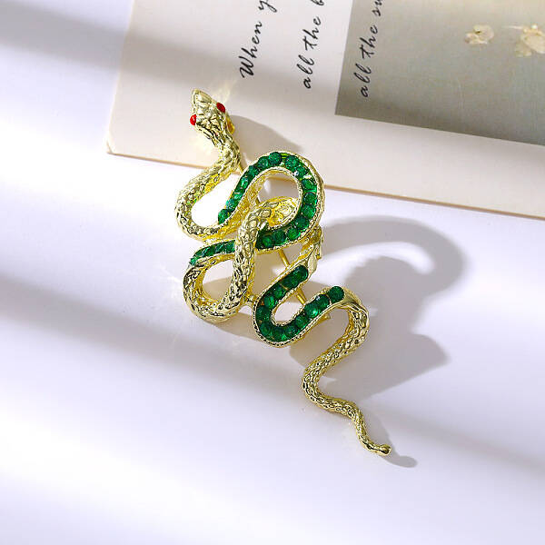 Snake Aolly Rhinestone Brooches