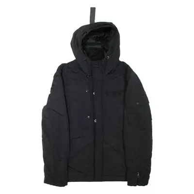 SCHOTT NYC Mens Jacket Black Hooded L