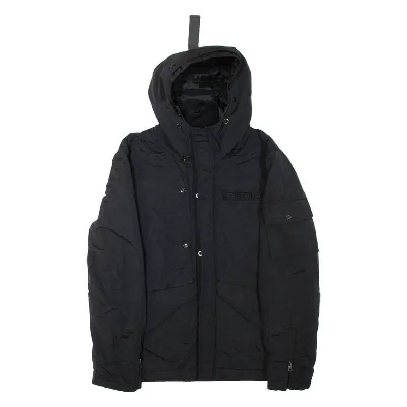 SCHOTT NYC Mens Jacket Black Hooded L
