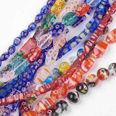 Handmade Millefiori Glass Beads Strands