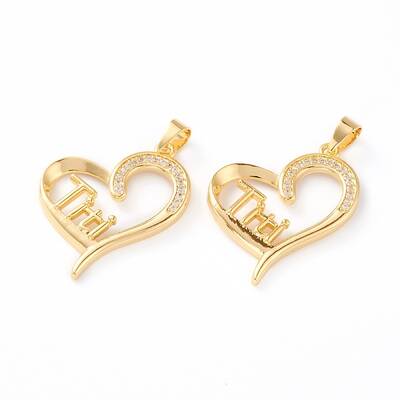 Brass Micro Pave Clear Cubic Zirconia Pendants
