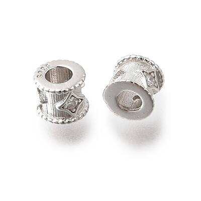 925 Sterling Silver Micro Pave Clear Cubic Zirconia Beads