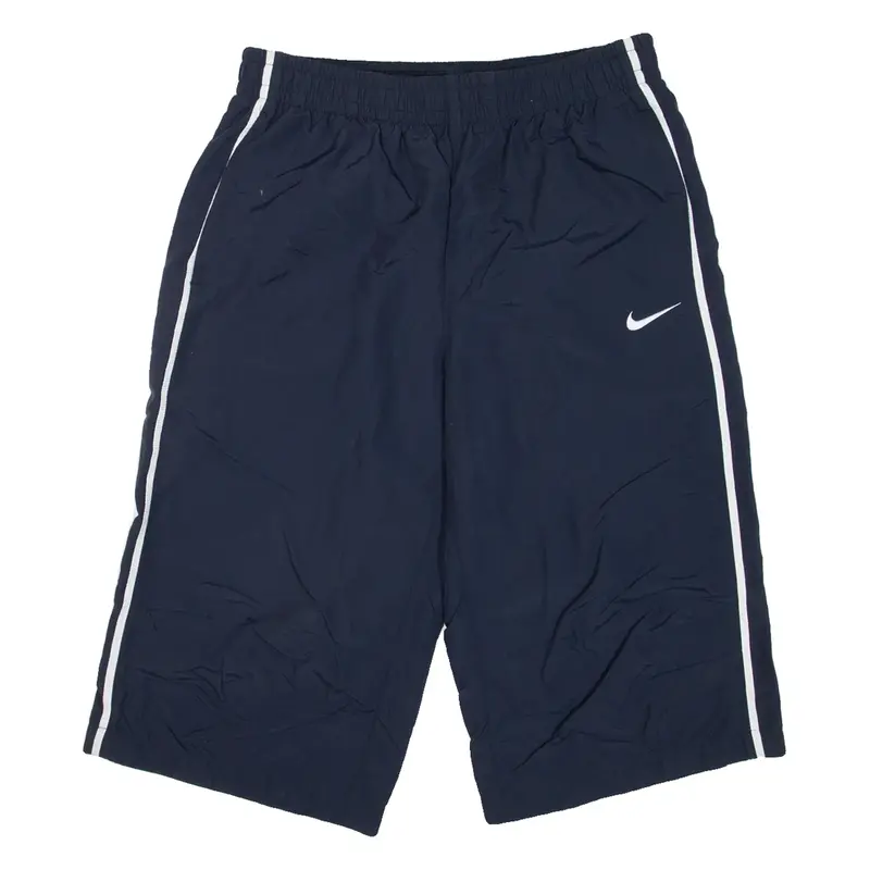 NIKE Mesh Lining Mens Pedal Pushers Shorts Blue Relaxed L W30