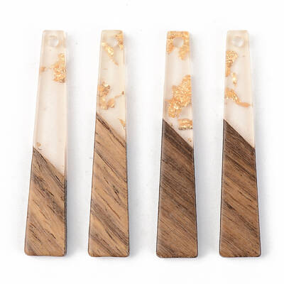 Transparent Resin & Walnut Wood Pendants