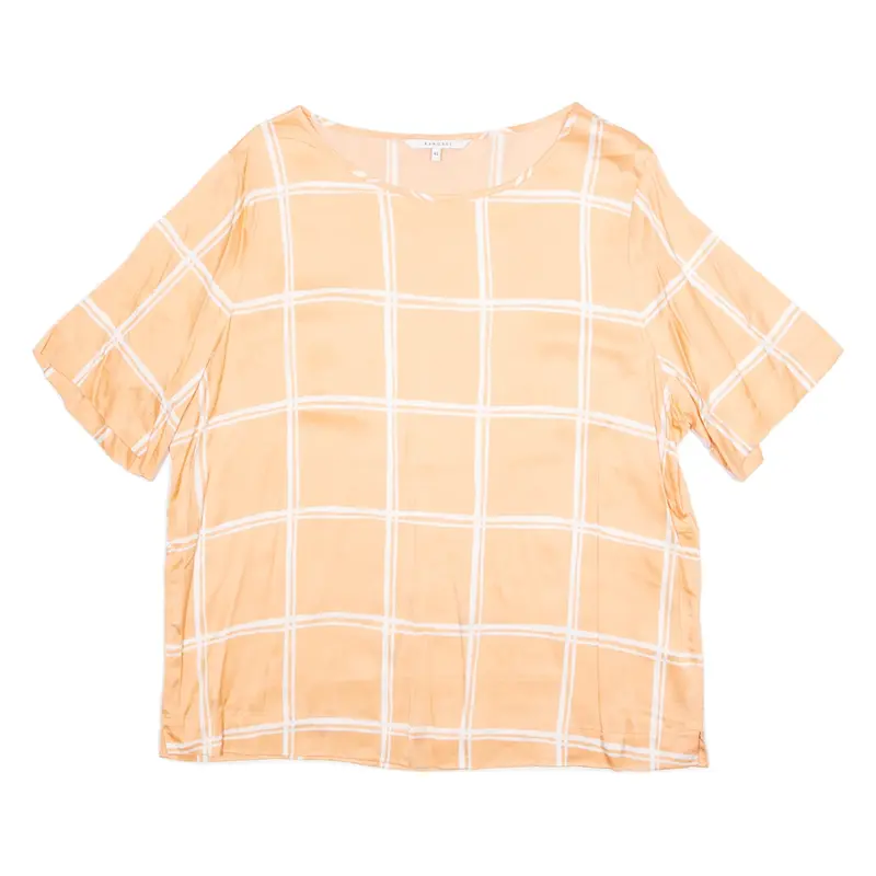 XANDRES Womens Top Orange Check M