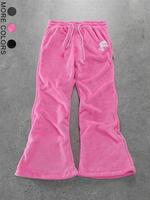 Men's Number & Star Patch Pants, Casual Comfy Trousers for Spring & Fall, Fashion Unisex's Bottoms for Daily Wear, Wide Legge...