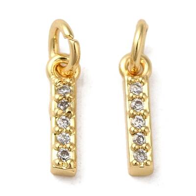 Brass Micro Pave Grade AAA Cubic Zirconia Charms