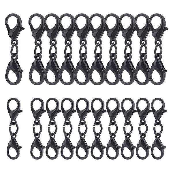 50Pcs 2 Styles Alloy Double Lobster Claw Clasps